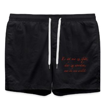 It's never too late - Swim Trunks - black - Front - AI Model Male 185 light (185cm)