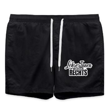 LehrerInnen gegen rechts Gegen Rechts, gegen Hetze - Badeshorts - Schwarz - Vorne - AI Model Male 185 light (185cm)