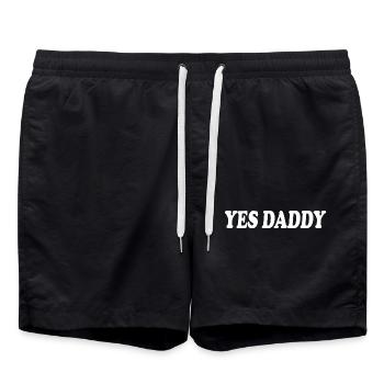 Yes daddy - Swim Trunks - black - Front - AI Model Male 185 light (185cm)