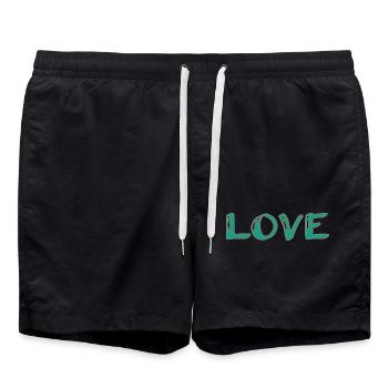 ICH HABE GERADE GEHEIRATET. Junggesellinnenabschied. HEILIGER VALENTINSTAG. PAAR. LIEBE - Badeshorts - Schwarz - Vorne - AI Model Male 185 light (185cm)