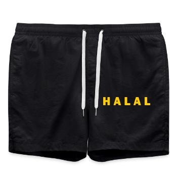 Halal - Badeshorts - Schwarz - Vorne - AI Model Male 185 light (185cm)