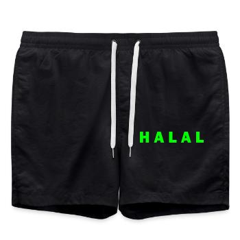 Halal - Badeshorts - Schwarz - Vorne - AI Model Male 185 light (185cm)