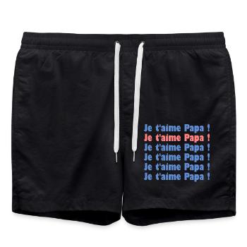 PAPA. FÊTE DES PÈRES. BONNE FÊTE PAPA. BONNE FÊTE - Short de bain - noir - Devant - AI Model Male 185 light (185cm)