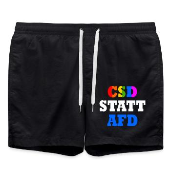 Csd statt afd - Badeshorts - Schwarz - Vorne - AI Model Male 185 light (185cm)