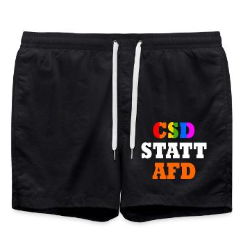 Csd statt afd - Badeshorts - Schwarz - Vorne - AI Model Male 185 light (185cm)