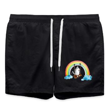 Arc-en-ciel de licorne - Short de bain - noir - Devant - AI Model Male 185 light (185cm)
