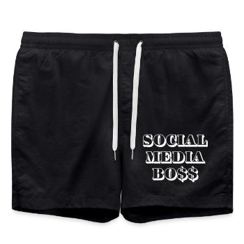 Social Media Bo$$ - Swim Trunks - black - Front - AI Model Male 185 light (185cm)