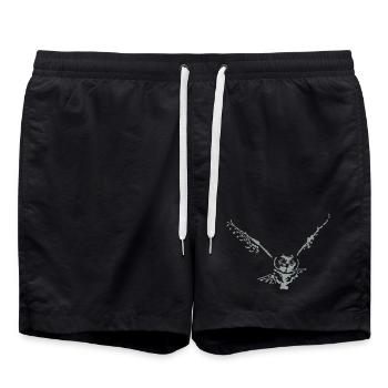 Eule - Badeshorts - Schwarz - Vorne - AI Model Male 185 light (185cm)