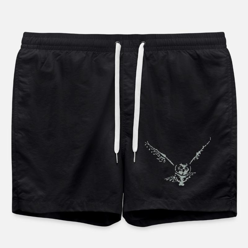 Eule - Badeshorts - Schwarz