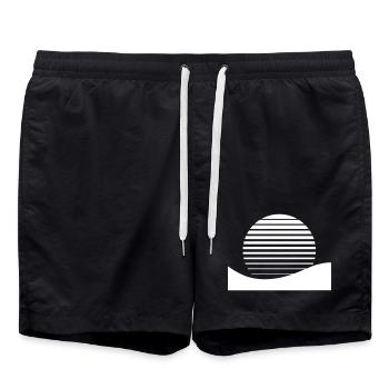 Lever du soleil - Short de bain - noir - Devant - AI Model Male 185 light (185cm)