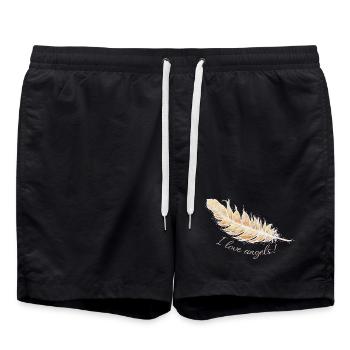 Angel feather Love - Sonja Ariel von Staden - Swim Trunks - black - Front - AI Model Male 185 light (185cm)