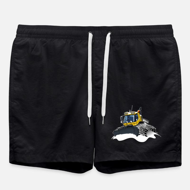 gelber Schneeschaufelschnee - Badeshorts - Schwarz