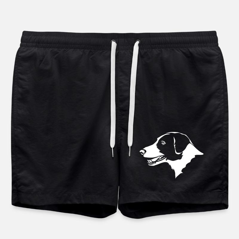 Border Collie Kopf "Black Edition" - Badeshorts - Schwarz