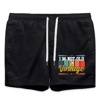 Je ne suis pas une vieille idée de cadeau textile - Short de bain - noir - Devant - AI Model Male 185 light (185cm)