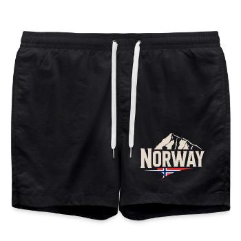 Norwegen - Badeshorts - Schwarz - Vorne - AI Model Male 185 light (185cm)