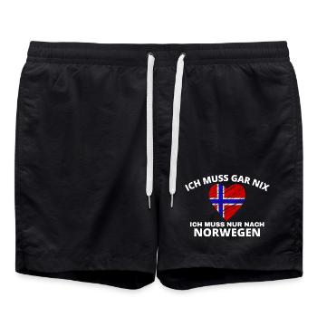 Norwegen - Badeshorts - Schwarz - Vorne - AI Model Male 185 light (185cm)