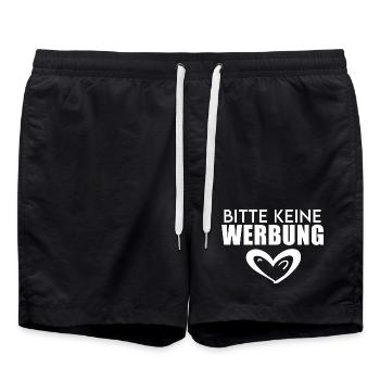 Bitte keine Werbung - Briefkasten - Badeshorts - Schwarz - Vorne - AI Model Male 185 light (185cm)
