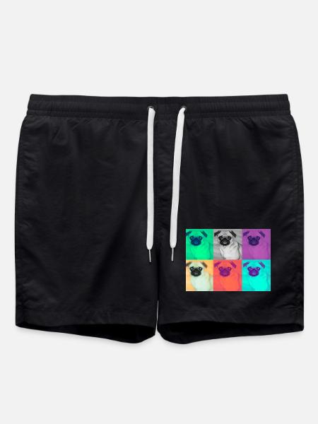 Pop Art Dog Design - Swim Trunks - black
