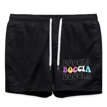 Bocciaspieler Bekleidung mit Boccia Kugeln Boccia - Badeshorts - Schwarz - Vorne - AI Model Male 185 light (185cm)