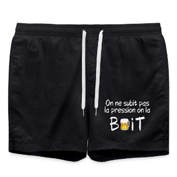 bière, apéritif, apéro - Short de bain - noir - Devant - AI Model Male 185 light (185cm)