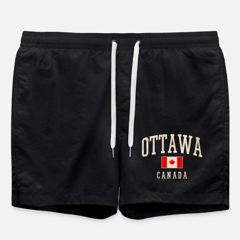 Ottawa Kanada Flaggendesign - Badeshorts - Schwarz