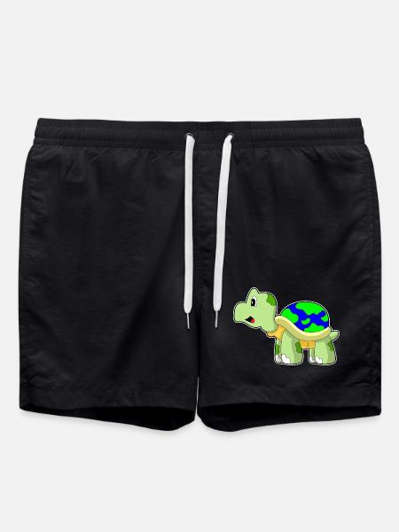 Turtle Earth Globe - Swim Trunks - black