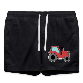 Landleben Traktor Bauernhof Kraftfahrzeug Landwirt - Badeshorts - Schwarz - Vorne - AI Model Male 185 light (185cm)