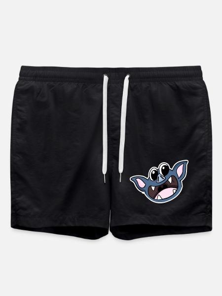 Bat head - Swim Trunks - black