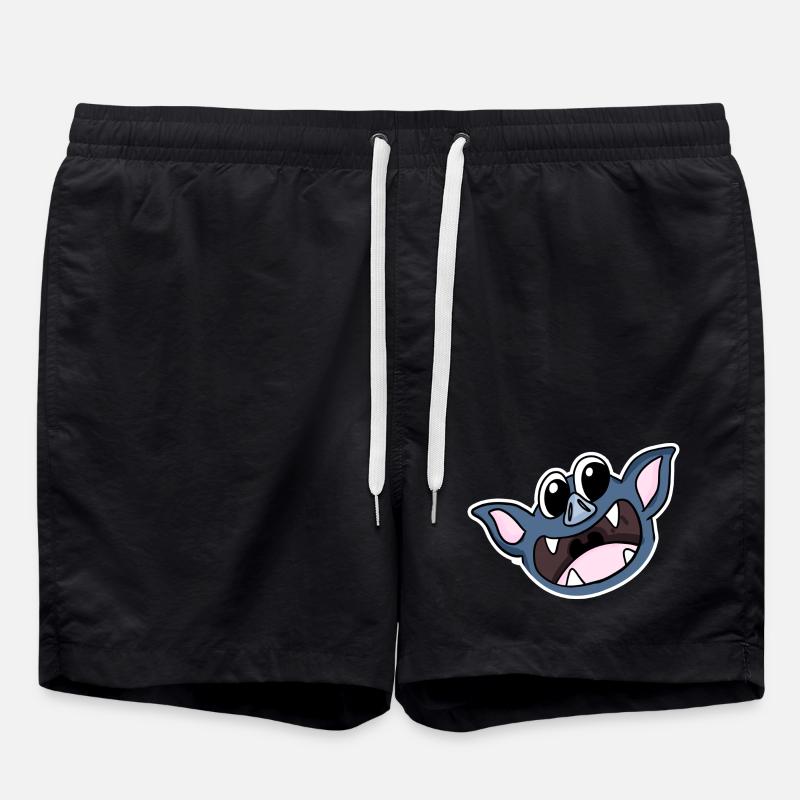 Fledermaus Kopf - Badeshorts - Schwarz