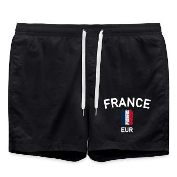 Arc de France avec drapeau tricolore - Short de bain - noir - Devant - AI Model Male 185 light (185cm)