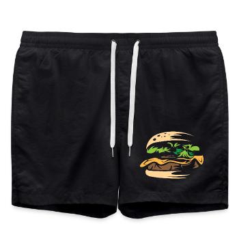 burgers délicieux nourriture bistrot maison sain - Short de bain - noir - Devant - AI Model Male 185 light (185cm)