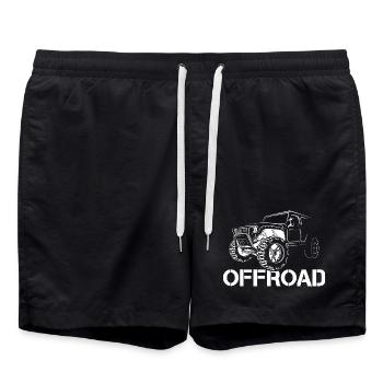 tout-terrain terrain 4x4 montagnes voitures icône icône graphique - Short de bain - noir - Devant - AI Model Male 185 light (185cm)