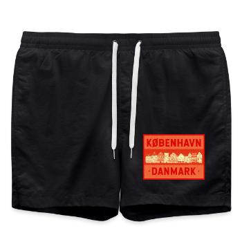 Copenhague - Danemark - Short de bain - noir - Devant - AI Model Male 185 light (185cm)