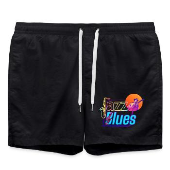 Jazz and Blues Music | Feel The Music - Swim Trunks - black - Front - AI Model Male 185 light (185cm)