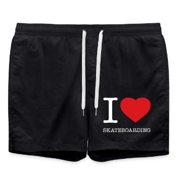 J’ADORE LE SKATEBOARD - Short de bain - noir - Devant - AI Model Male 185 light (185cm)