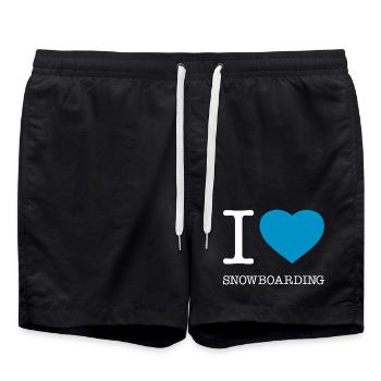 J’ADORE LE SNOWBOARD - Short de bain - noir - Devant - AI Model Male 185 light (185cm)