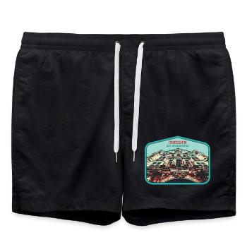 Illustration: Georgentor, Dresde - Short de bain - noir - Devant - AI Model Male 185 light (185cm)
