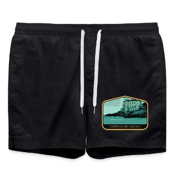 Château de Boccale: Charme der toskanischen Küste - Badeshorts - Schwarz - Vorne - AI Model Male 185 light (185cm)