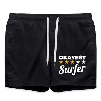 Okayest Surfer - Swim Trunks - black - Front - AI Model Male 185 light (185cm)