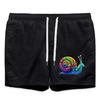 Schnecke - Badeshorts - Schwarz - Vorne - AI Model Male 185 light (185cm)