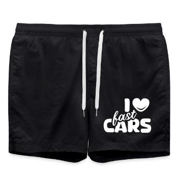 i love cars cars sports car tuner icon logo icon - Swim Trunks - black - Front - AI Model Male 185 light (185cm)