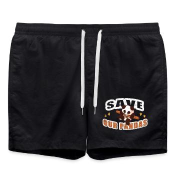 Save our Pandas - Badeshorts - Schwarz - Vorne - AI Model Male 185 light (185cm)