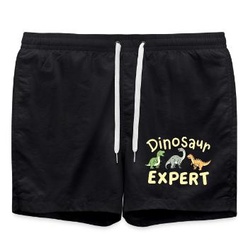 Dinosaurier-Experte zukünftiger Paläontologe - Badeshorts - Schwarz - Vorne - AI Model Male 185 light (185cm)