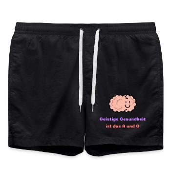 La santé mentale est l’alpha et l’oméga - Short de bain - noir - Devant - AI Model Male 185 light (185cm)