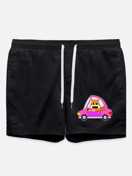 Hamster Car - Swim Trunks - black
