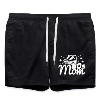 80er Mama - Badeshorts - Schwarz - Vorne - AI Model Male 185 light (185cm)