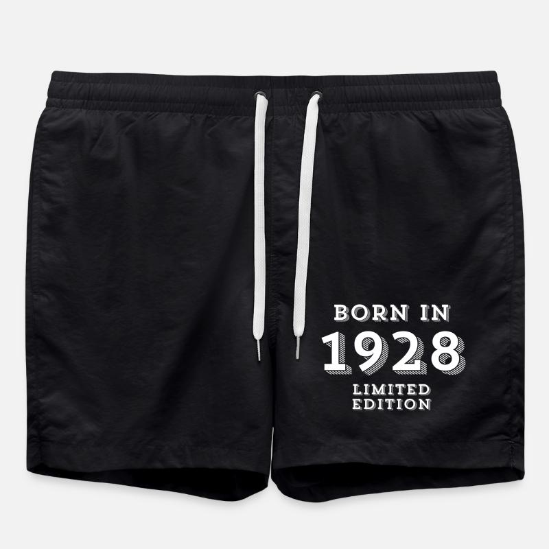 1928, Geburtsdatum, Geburtsjahr - Badeshorts - Schwarz