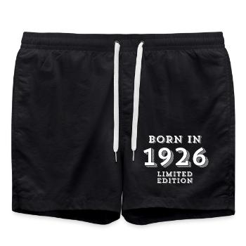 1926, date of birth, year of birth - Swim Trunks - black - Front - AI Model Male 185 light (185cm)
