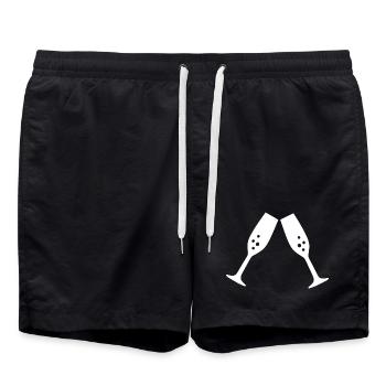 Glass Gift Christmas - Swim Trunks - black - Front - AI Model Male 185 light (185cm)