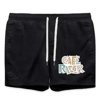 Caferacer retro Motorrad vintage Biker Symbol Logo - Badeshorts - Schwarz - Vorne - AI Model Male 185 light (185cm)